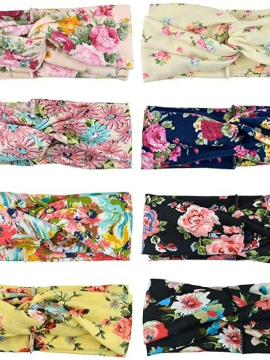 8 Headbands Women Yoga Gym Knotted Headbands Elastic Criss Cross Hair Accessory main image 4